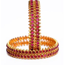 Luxury Gold Plated Brass Traditional Bangles-image-87