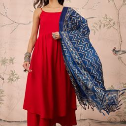 InWeave Women Regular Kurta with Palazzos & With Dupatta-picture-42