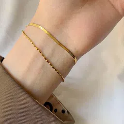 GOLDIWALA Stainless Steel Gold-Plated Multistrand Bracelet-19