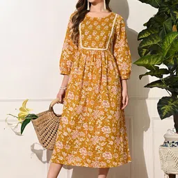 DECKEDUP Print Fit & Flare Midi Dress-image-44