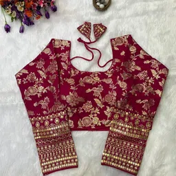 RAGHUVEER CREATION Embroidered Saree Blouse-35