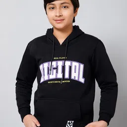 Provogue Boys Printed Hooded Sweatshirt-21