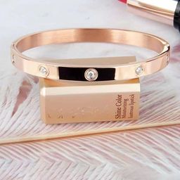 DressBerry American Diamond Rose Gold-Plated Kada Bracelet-image-65