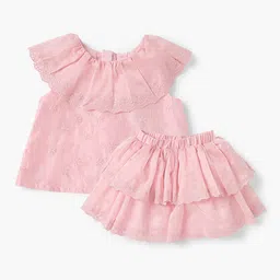 Giggles by Babyshop Girls Self Design Top With Skirt-picture-18