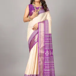 VIRENDRA TEXTILES Ethnic Motifs Zari Pure Cotton Saree-picture-34