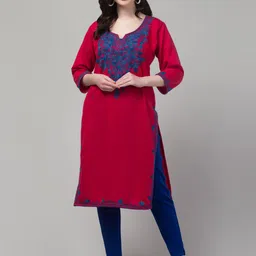 Trend Level Women Embroidered Woollen Kurta-picture-44
