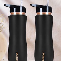 BOROSIL Black Set of 2 Copper Solid Water Bottle-picture-32