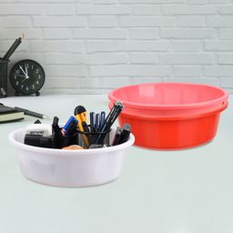 Kuber Industries Red & Pink 3 Pieces Desk Organisers 6 ltr-87