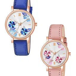Gopal Shopcart Women Pack of 2 Printed Dial Analogue Watch C36RG BLU PEACH Fosil L-image-51