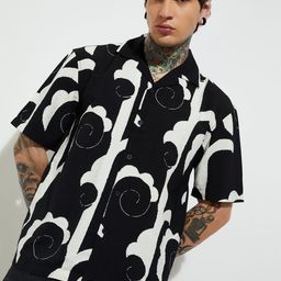 max Men Abstract Printed Cuban Collar Casual Shirt-picture-14