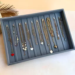 La Trove Grey Premium Bracelet Tray With Hooks Jewellery Organiser-53