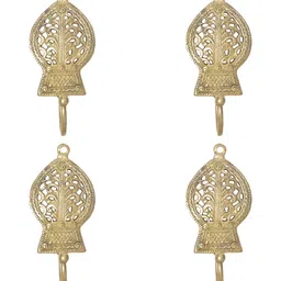 IndianShelf Gold-Toned 4 Piece Brass Leaf Key Holder Wall Hooks-image-70