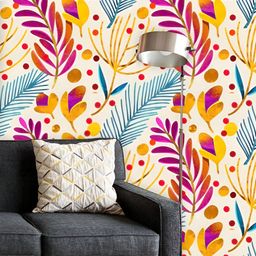 ArtzFolio Printed UV-Resistant Anti-Bacterial Watercolor Floral Art Peel & Stick Wallpaper-image-38
