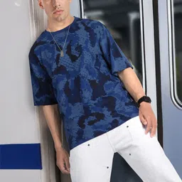 The Roadster Life Co. Men Abstract Printed Relaxed Fit Pure Cotton T-shirt-image-44