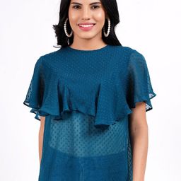 MINGLAY Women Self Design Ruffle Top-image-57