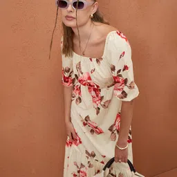 CORSICA Floral Print Square Neck Maxi Dress-image-56