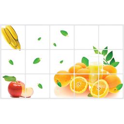 INDIAN ROYALS White & Yellow Orange Banana & Apple Heat Resistant Kitchen Wall Sticker-15