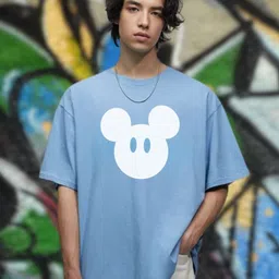 Cool Plus Mikki Men Mickey Mouse Graphic Printed Round Neck Cotton Oversized T-shirt-picture-46