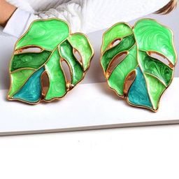SZN KoreanEarring379 Gold-Plated Leaf Shaped Studs-2