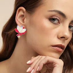 Anouk Gold-Plated Beaded Floral Stud Earrings-picture-46
