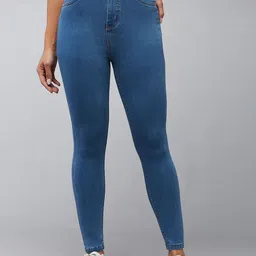 DOLCE CRUDO Women Skinny Fit High-Rise Light Fade Stretchable Jeans-picture-20