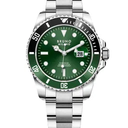 Bruno Milano Men Stainless Steel Round Dial Bracelet Style Straps Analogue Watch BM1001-03-Green-24