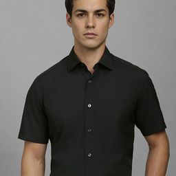 Louis Philippe Men Classic FitSpread Collar Solid Cotton Formal Shirt-image-74