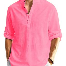 Edin Men Pink Cotton Kurtas-picture-22