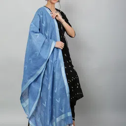 Bunkraft Geometric Woven Design Ikat Cotton Dupatta-picture-32