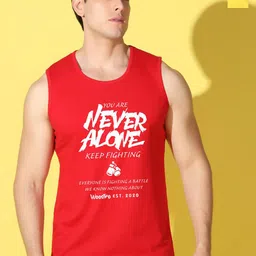 WOOSTRO Pack Of 2 Printed Combed Cotton Gym Vests VWS26(ALONE RED)(BKLN YELLOW)-24