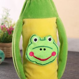 Babyhug Velour Plush Twin Handle Bottle Cover Medium Frog Motif - Fits Upto 120 ml to 260 ml Bottle-21