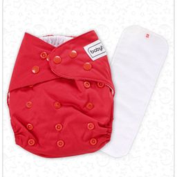 Babyhug Free Size Reusable Cloth Diaper With Insert - Red-23