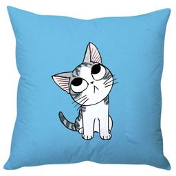 Stybuzz Sad Cat Cushion Cover - Blue-image-60