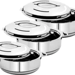 Steel Double Insulated Hot Pot Set of 3 Serve Casserole(1500,2500,3500ml) Serve Casserole Set-picture-13