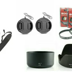 BOOSTY COMBO 2Psc UV filter/Lens cap/Neck strap/lens hood for af-p 18-55mm & 70-300mm lens Lens Hood-24
