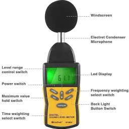 wkm LCD Digital Sound Meter Noise Volume Measuring Instrument Decibel Tester | Sound Meter image 2
