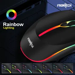 Frontech Wired USB Mouse with 3 Handy Buttons 1200 DPI MS-0068 Wired Ambidextrous Optical Mouse image 4