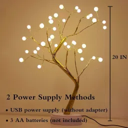 bella faccia Bonsai Tree Light Lamp for Home Decoration Items |Battery Powered | USB Adapter Table Lamp image 5