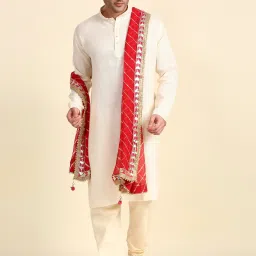 Chiffon Striped Red Men Dupatta-image-16