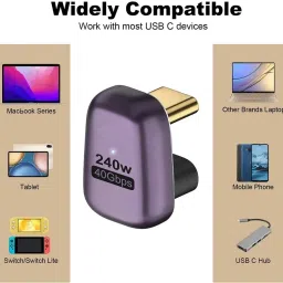 microware 240W Type-C Adapter 40Gbps 180 Degree Connector Support 8K Display USB Adapter image 5