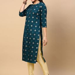 SHOWOFF Women Ethnic Motifs Printed Indie Florals Kurta-image-96
