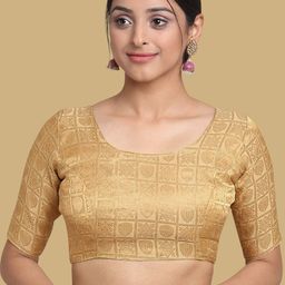 Oomph! Woven Design Round Neck Saree Blouse-picture-58