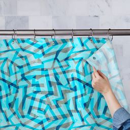 ArtzFolio Blue & Grey Printed Waterproof Shower Curtain-image-85