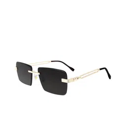ZAADRAN Unisex Black Lens Rectangle Sunglasses With UV Protected Lens-6
