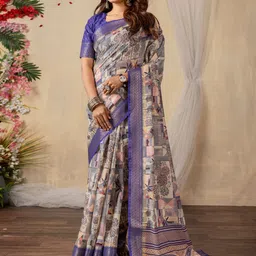 KALINI Ethnic Motifs Silk Blend Designer Sungudi Saree-image-9