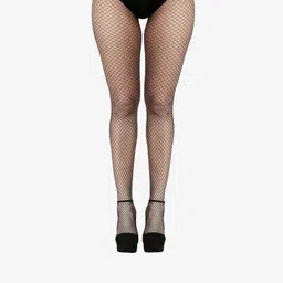 Qenixo Self Design High Waisted Fishnet Pantyhose Stockings-23