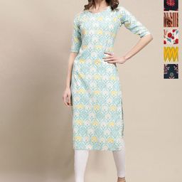 7Threads Women Pack Of 6 Ethnic Motifs Printed Daily Straight Kurtas-image-77