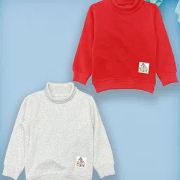YUV Kids Pack Of 2 Turtle Neck Applique Relaxed Fit T-Shirts-5