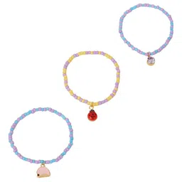 Accessorize Girls Set Of 3 Beaded Charm Bracelets image 2