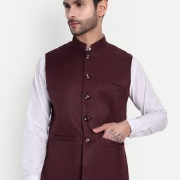 Moda Rapido Mandarin Collar Nehru Jacket-image-45